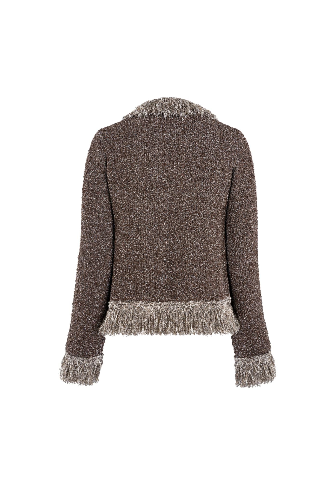 Bianca Fringed Jacket - Tobacco Sequin