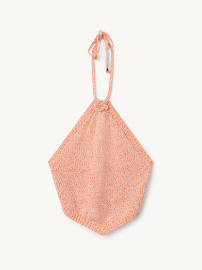 Teresa Scarf Top - Peach Sequin