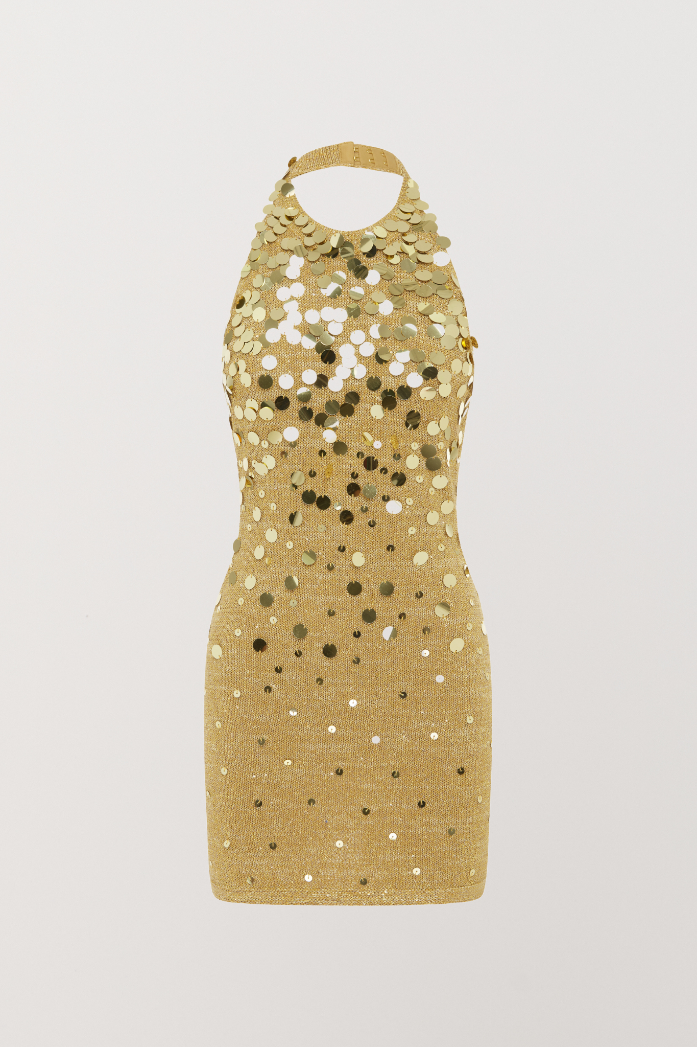 Alex Embroidered Mini Dress - Gold Sequin