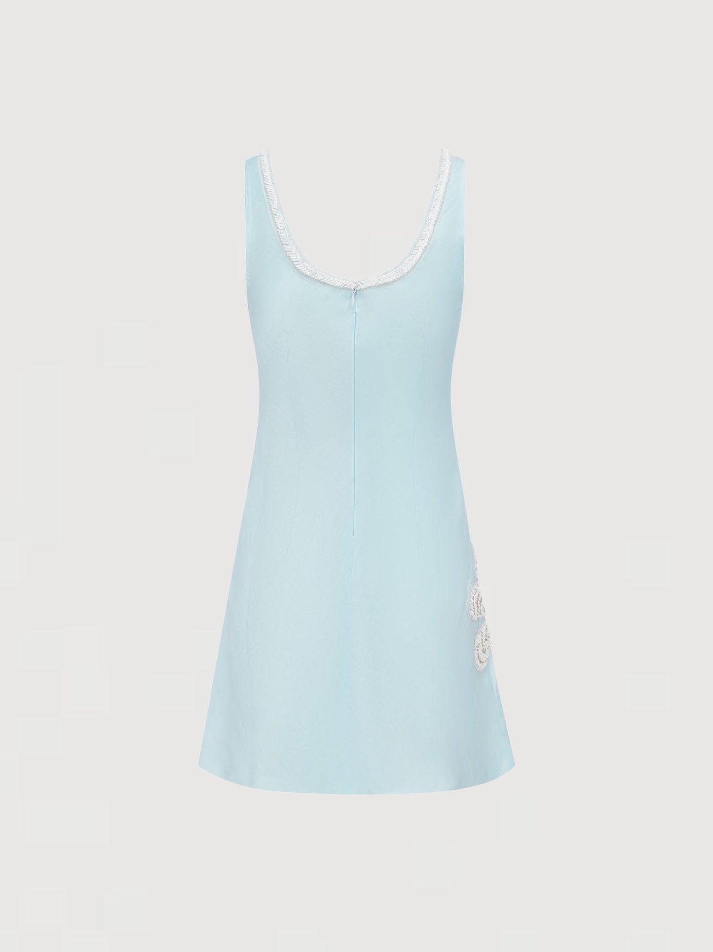 Essie Hand Beaded Mini Dress - Ice Blue