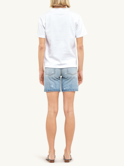 Delilah Hand Beaded Tee - Salt/Pale Blue