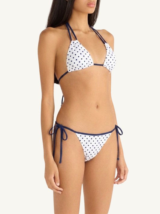 Stella Bikini Top - Navy Polka