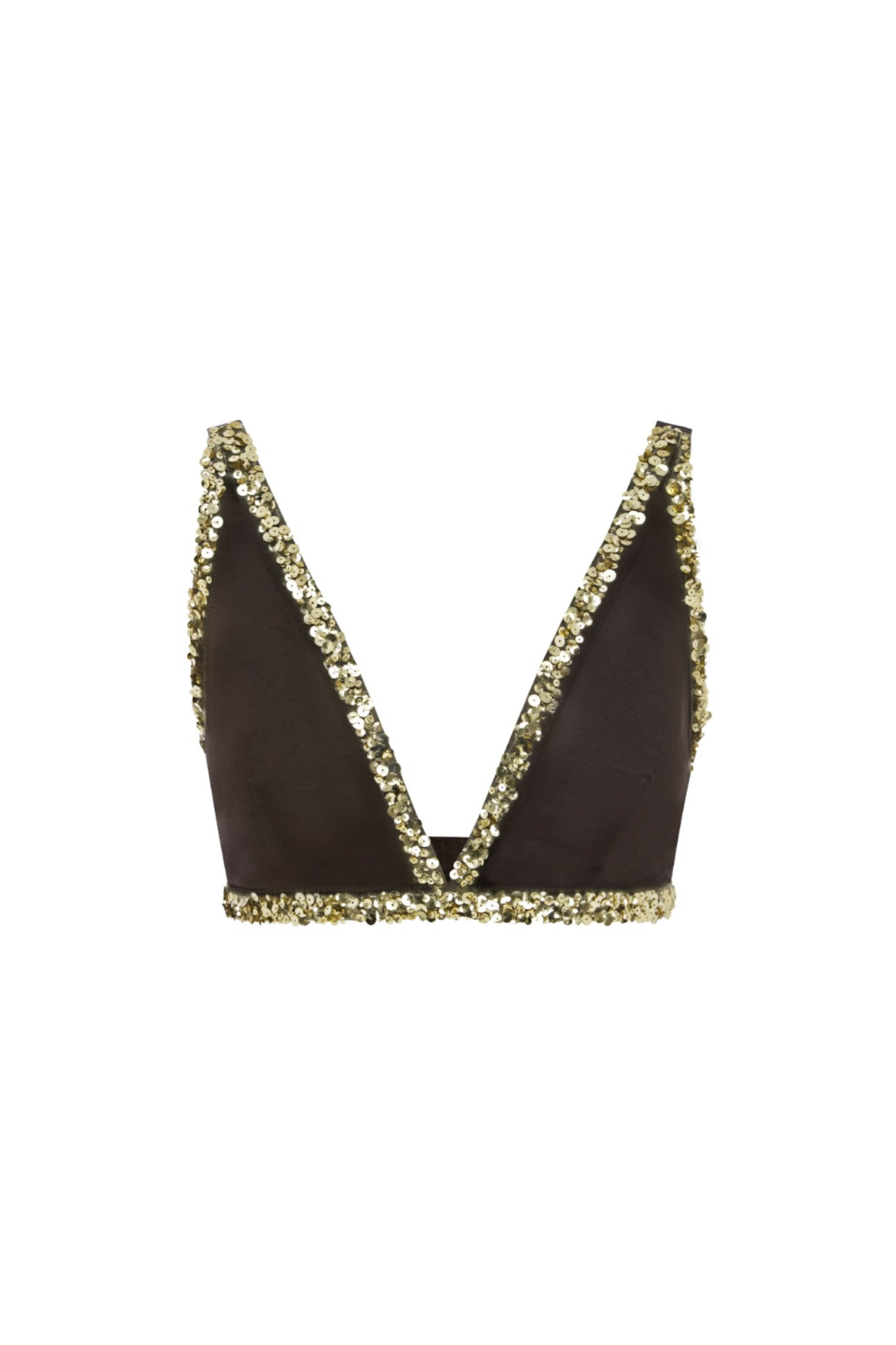 Celine Hand Beaded Bralette - Cocoa