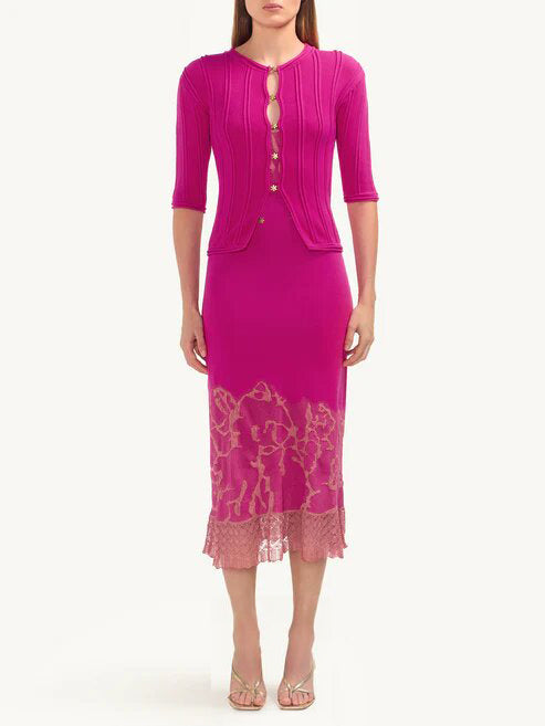 Delilah Cardigan - Dark Rose