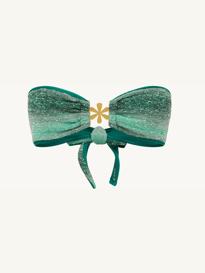 Mia Bikini Top - Palm Green Sequin