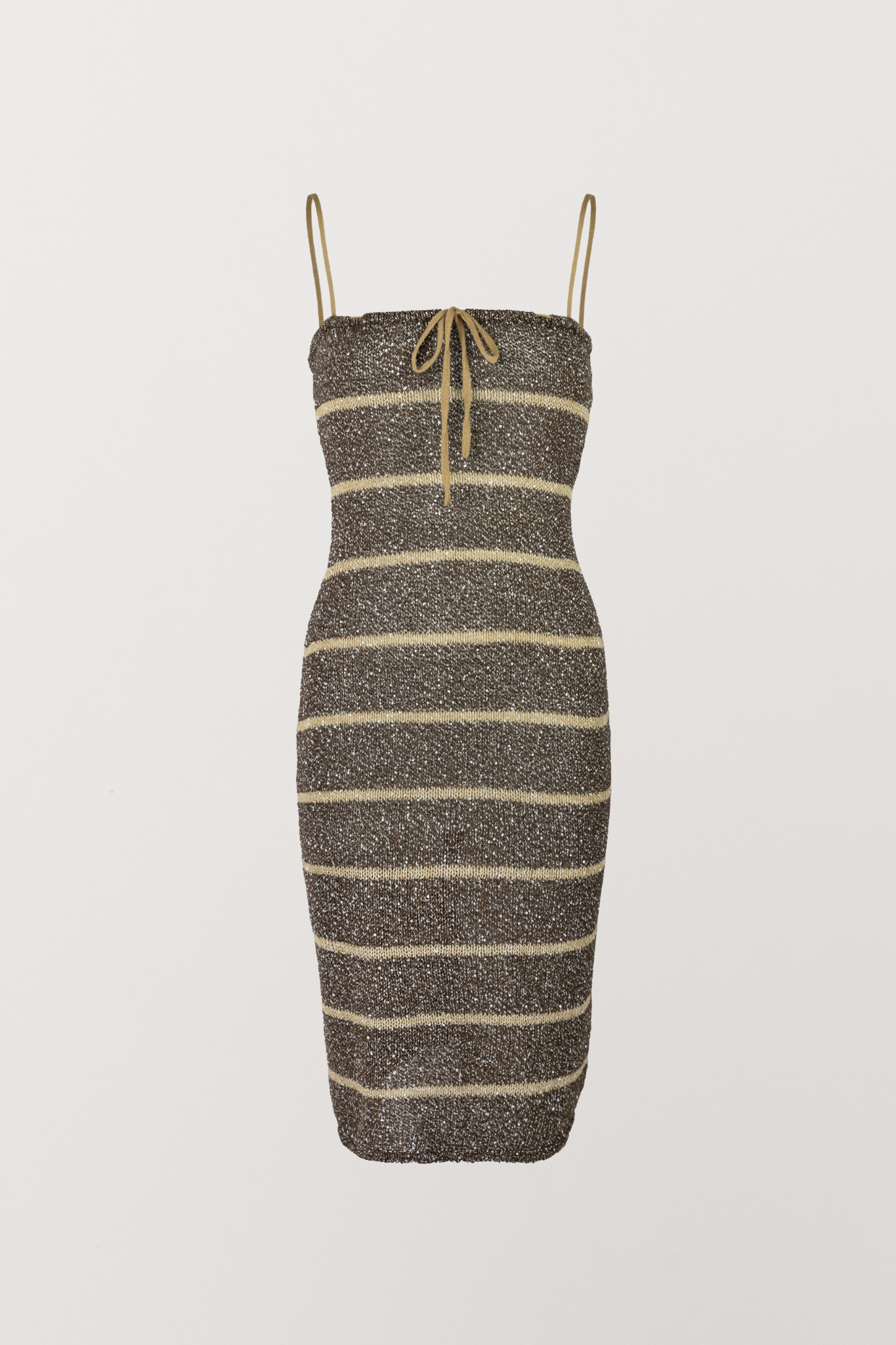 Celeste Midi Dress - Cocoa Sequin Stripe