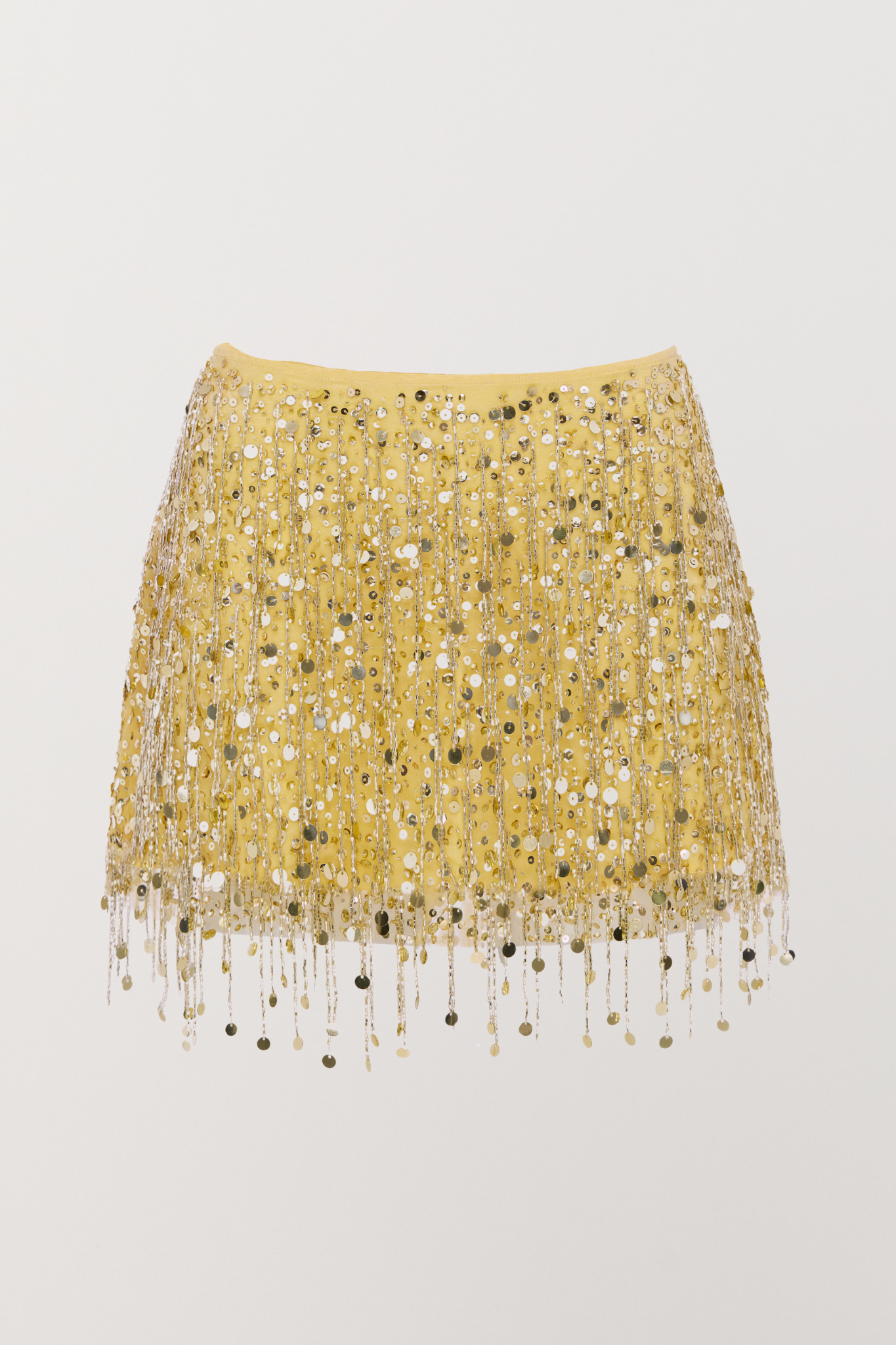 Yasmin Hand Beaded Mini Skirt - Gold