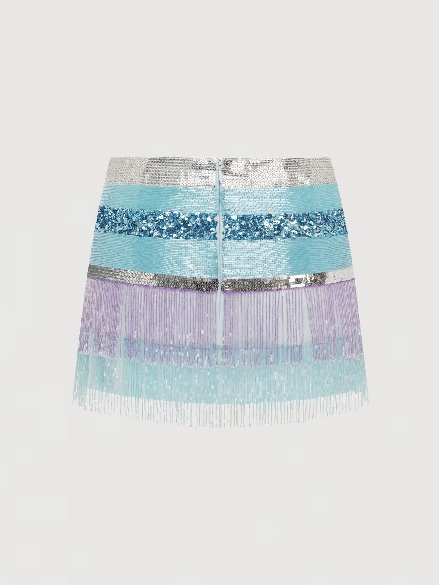 Julia Hand Beaded Mini Skirt - Opal