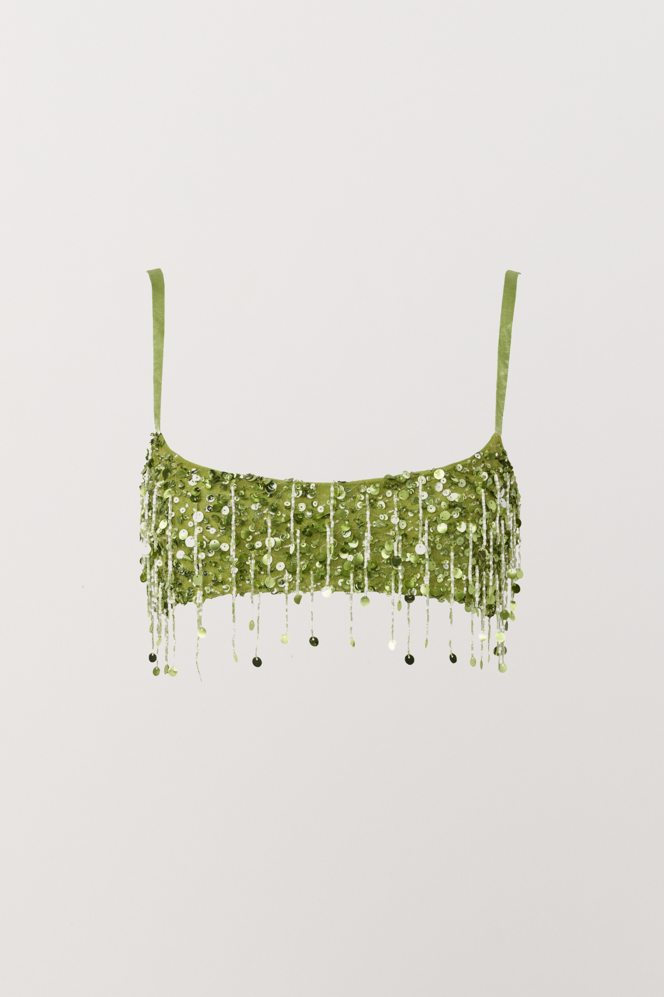 Yasmin Hand Beaded Bralette - Chartreuse