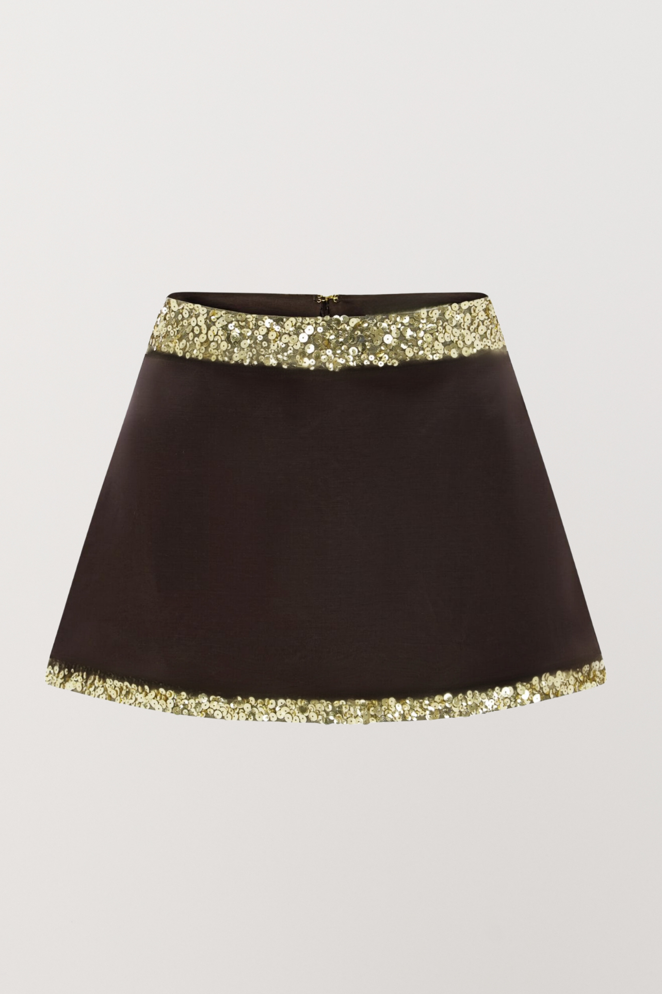 Celine Hand Beaded Mini Skirt - Cocoa