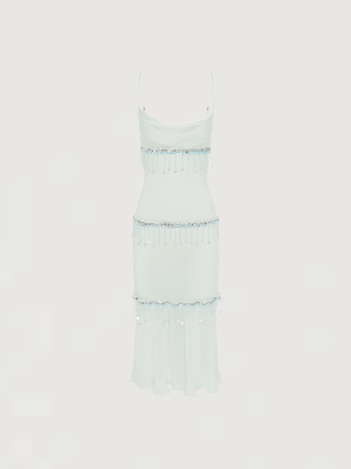 Layla Hand Beaded Dress - Ice Blue