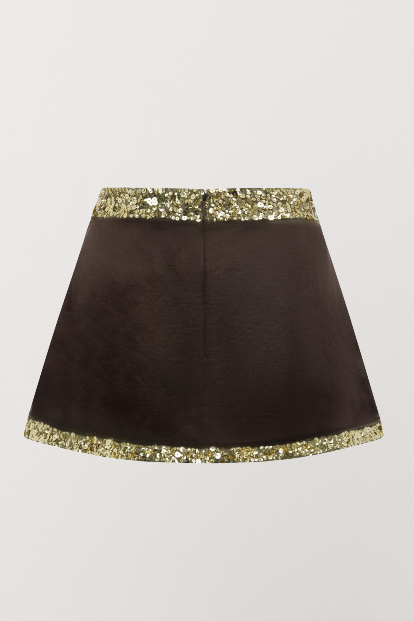 Celine Hand Beaded Mini Skirt - Cocoa