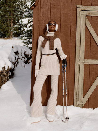 Diana Knitted Leggings - Snow Shimmer