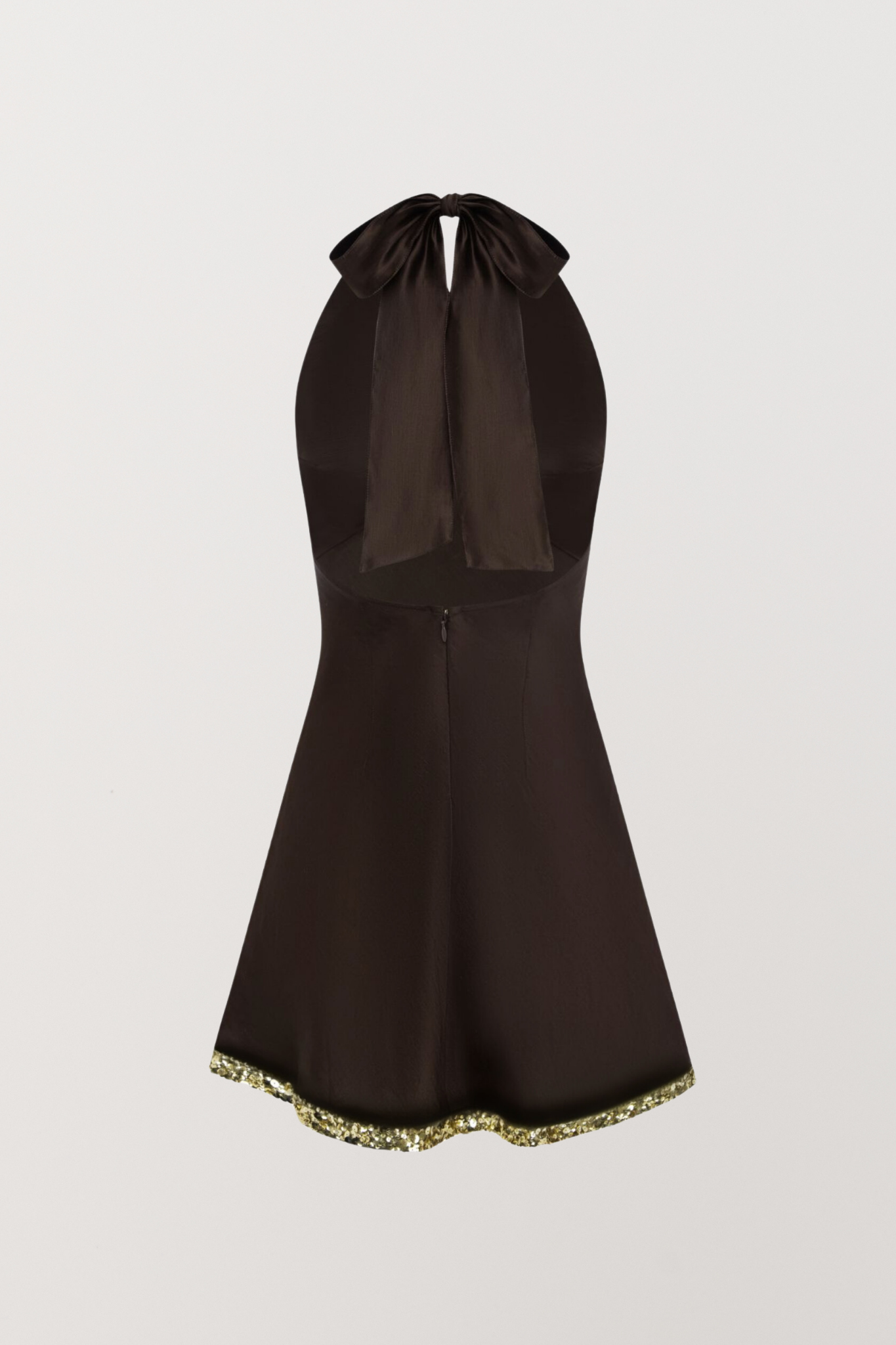 Celine Hand Beaded Mini Dress - Cocoa