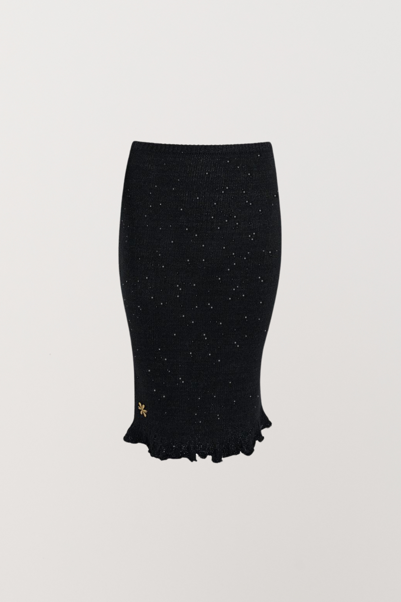 Michaela Midi Skirt - Black Sequin