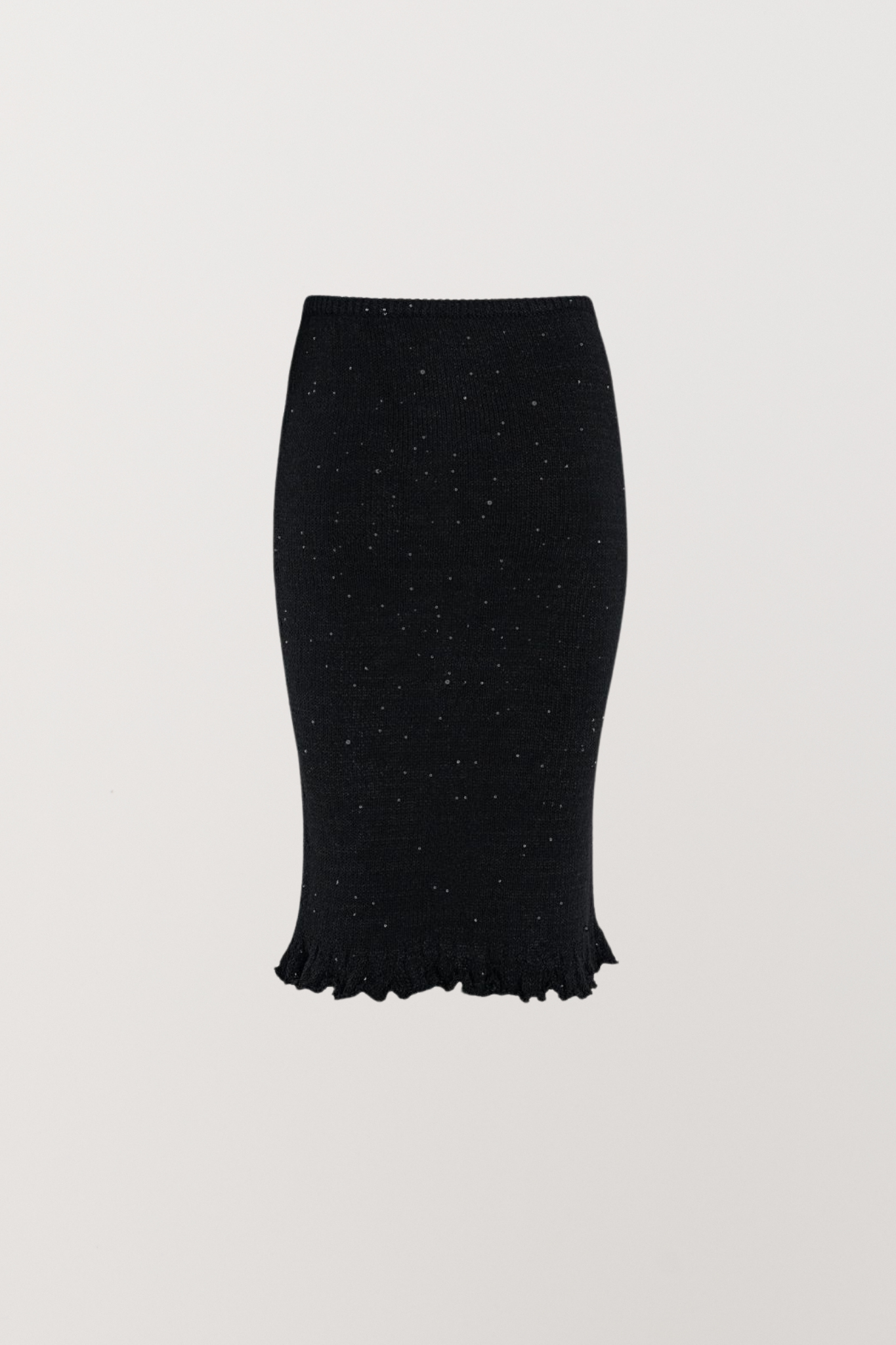 Michaela Midi Skirt - Black Sequin