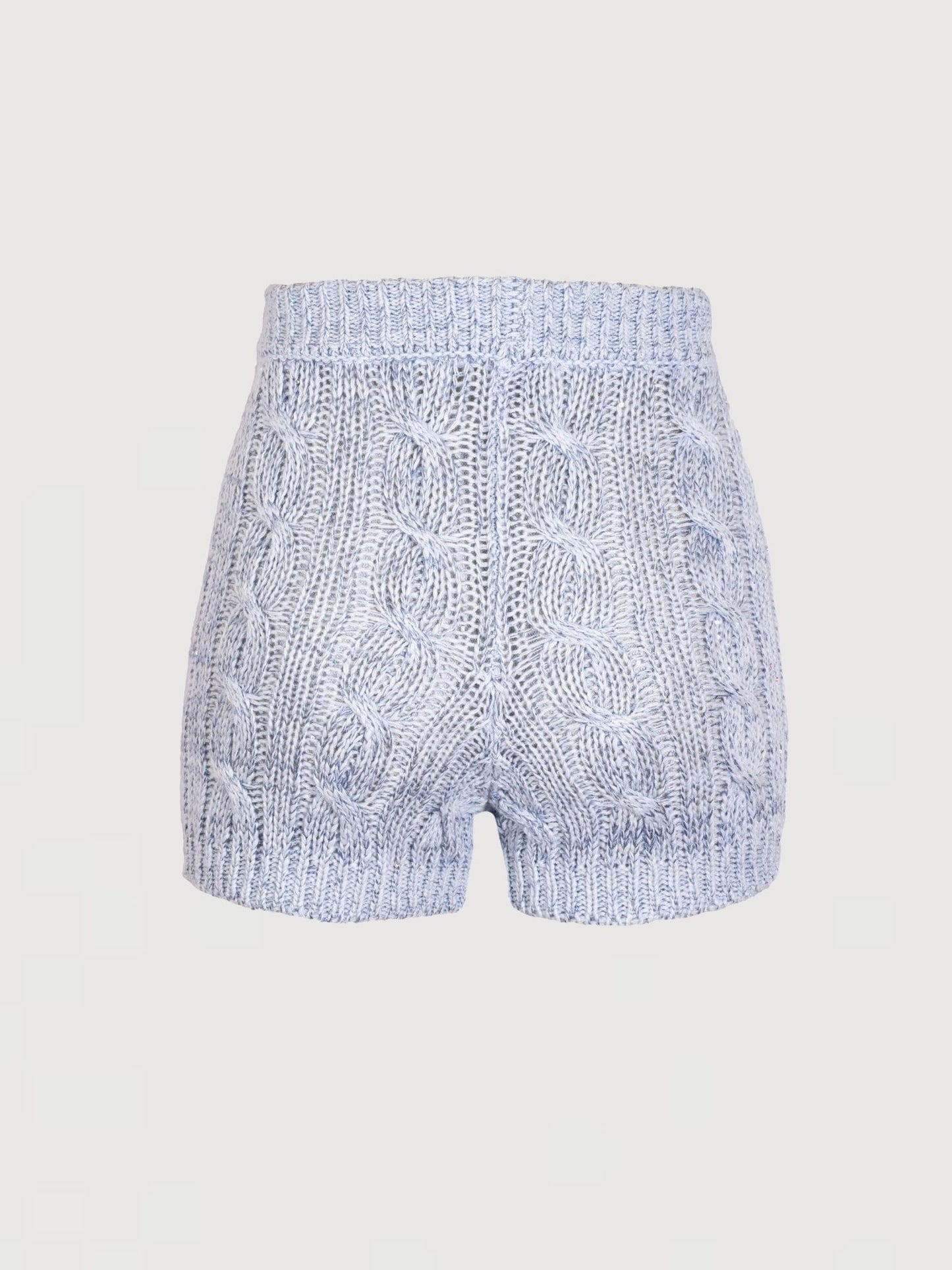 Elsa Cable Knit Short - Ice Blue Sequin