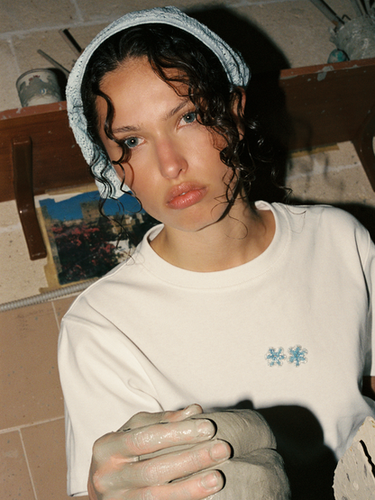 Bruna Crochet Bandana - Sky Blue