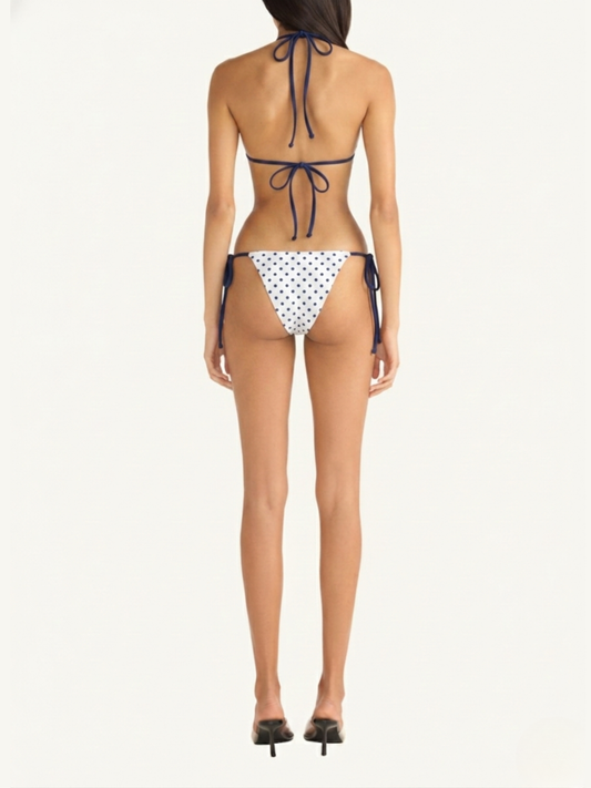 Stella Bikini Top - Navy Polka