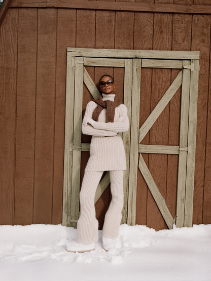 Diana Knitted Leggings - Snow Shimmer