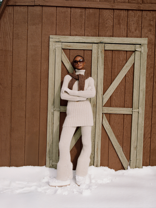 Diana Knitted Leggings - Snow Shimmer