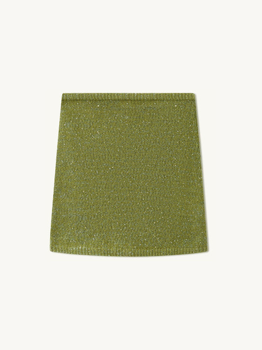 Ana Mini Skirt - Olive Oil Sequin
