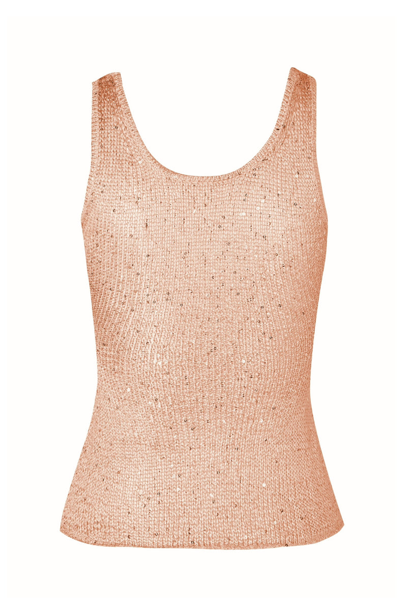 Ana Top - Apricot Sequin