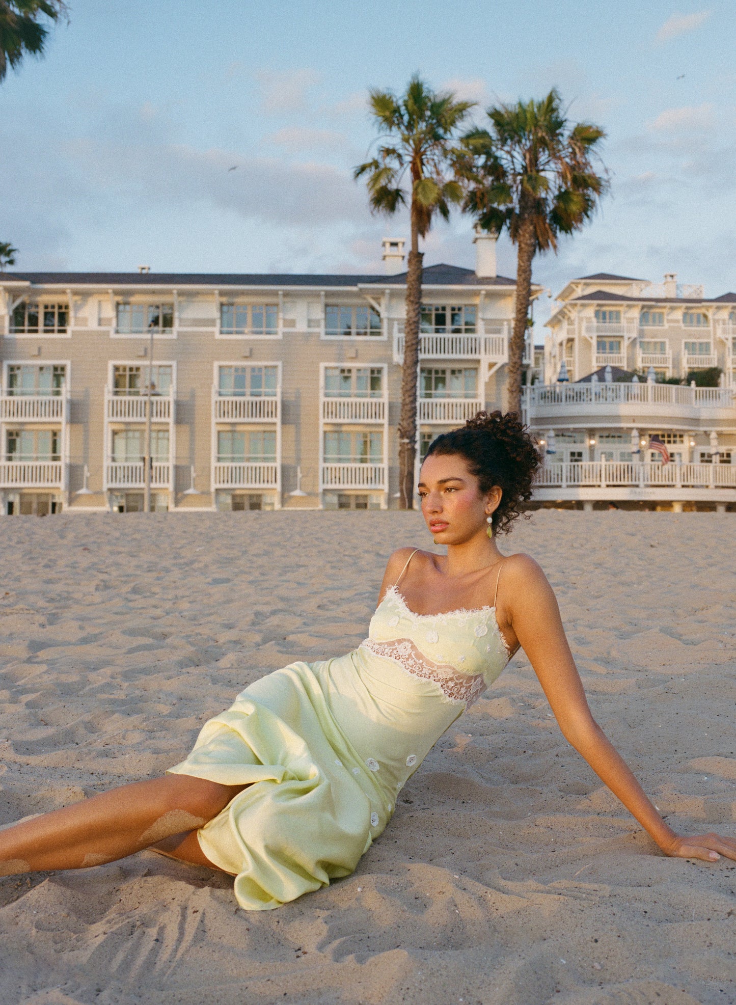 Arlette Hand Beaded Dress - Pistachio