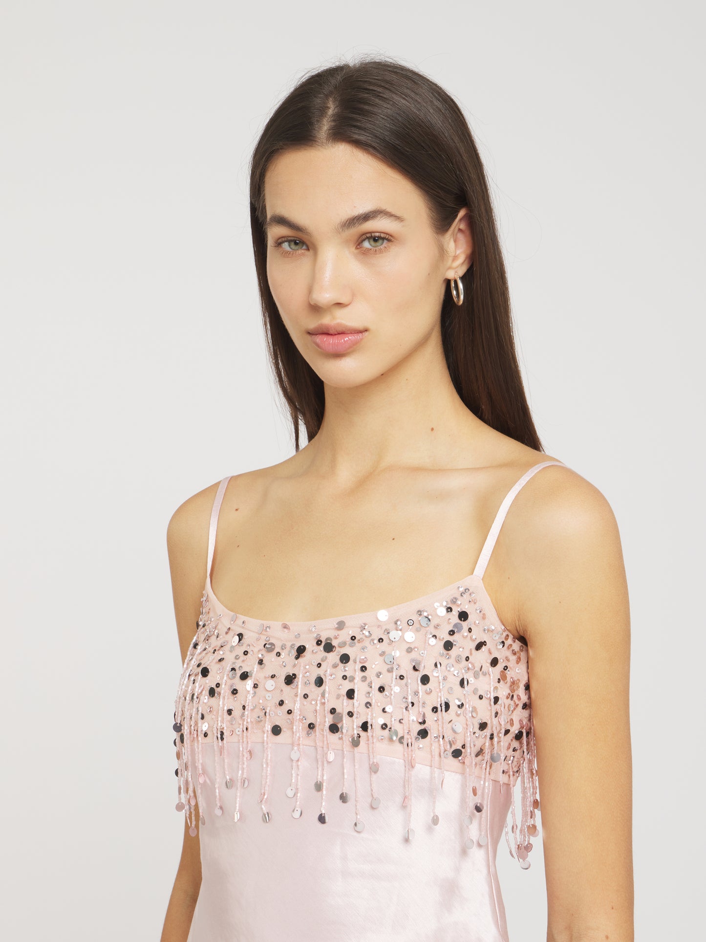 Yasmin Hand Beaded Tank - Blush Pink