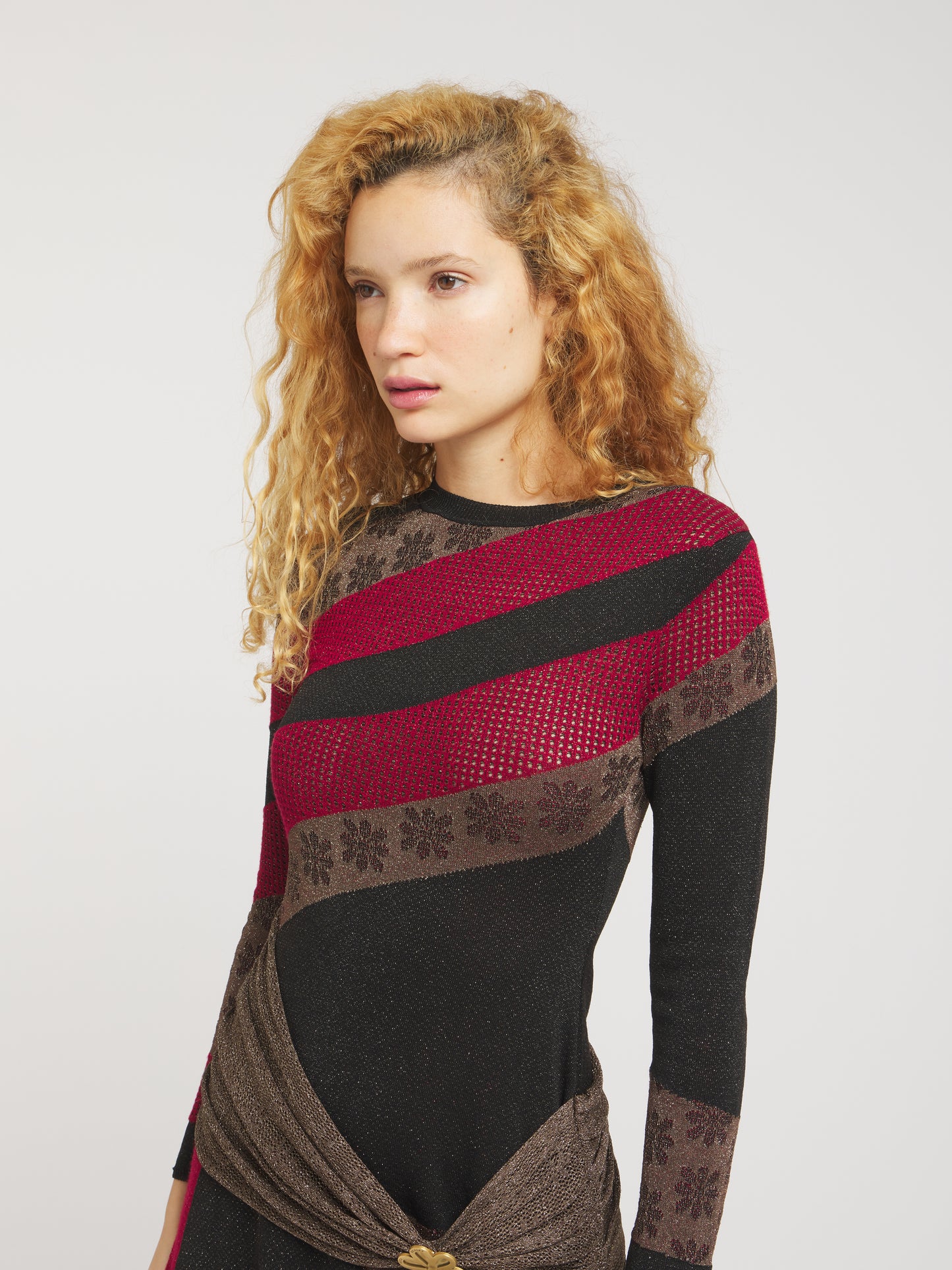 Eliza Long Sleeve Mini Dress - Ruby/Black