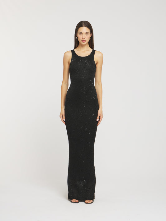 Natalia Dress - Black Sequin