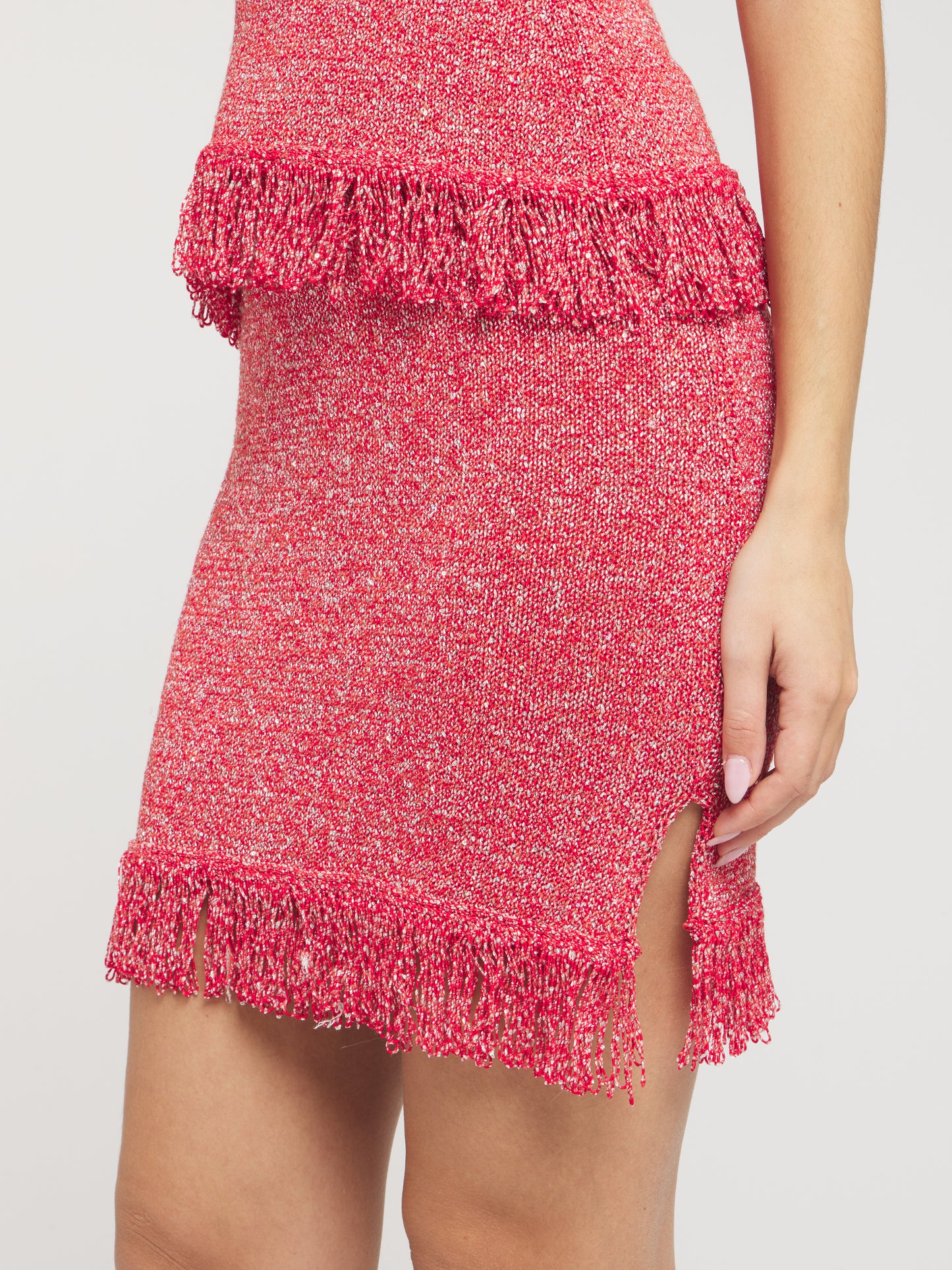 Dana Fringe Mini Skirt - Rossa Sequin