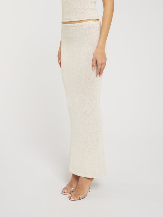 Carolina Skirt - Ivory Sequin