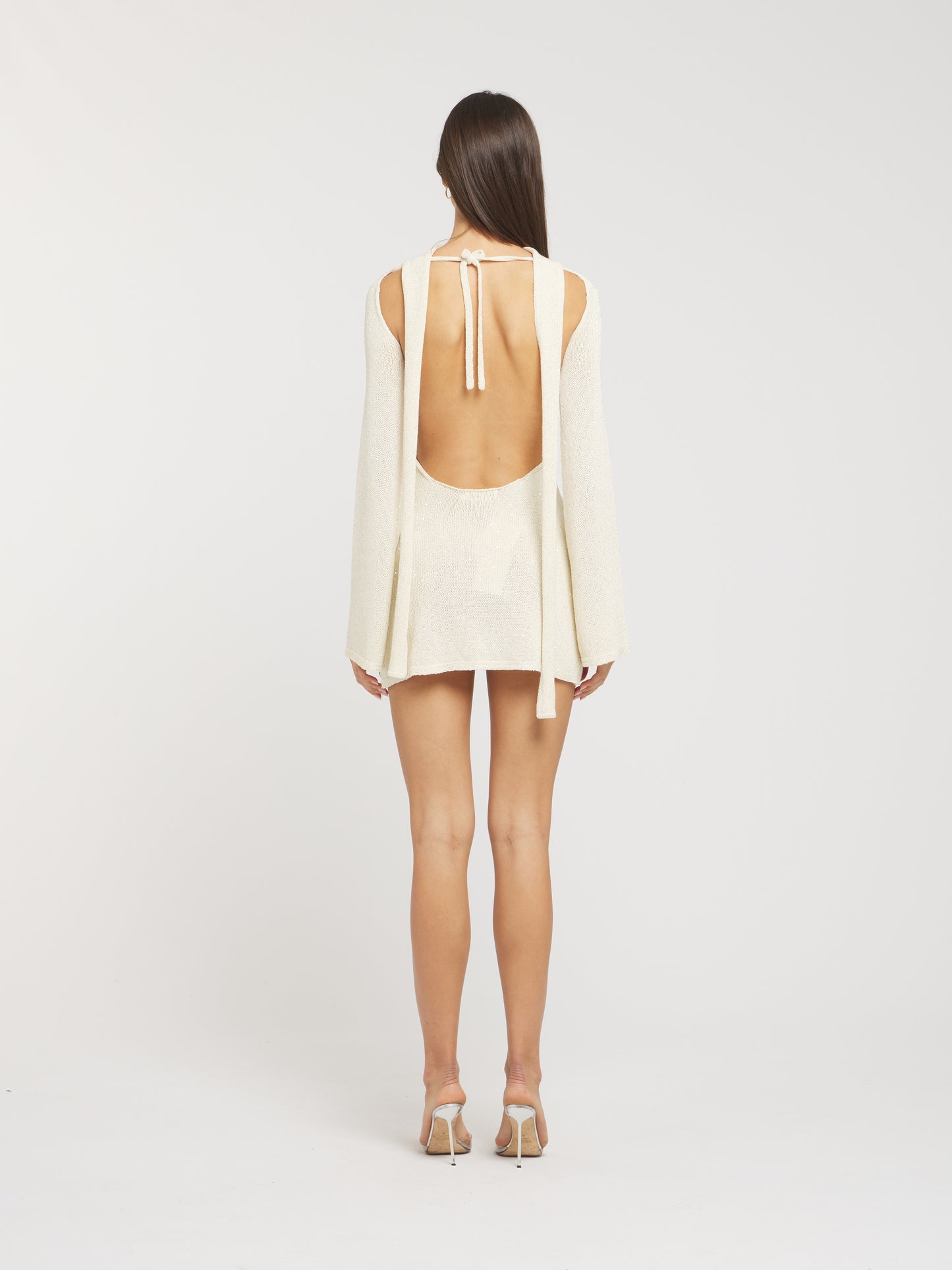 Audette Mini Dress - Ivory Sequin