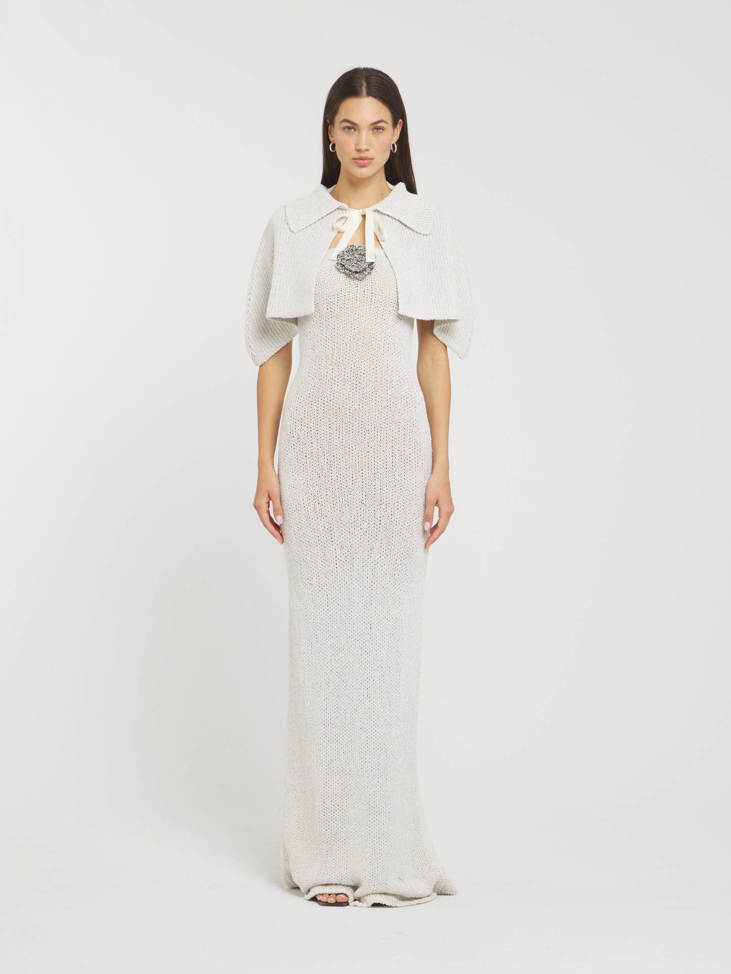 Chiara Column Dress - Pearl