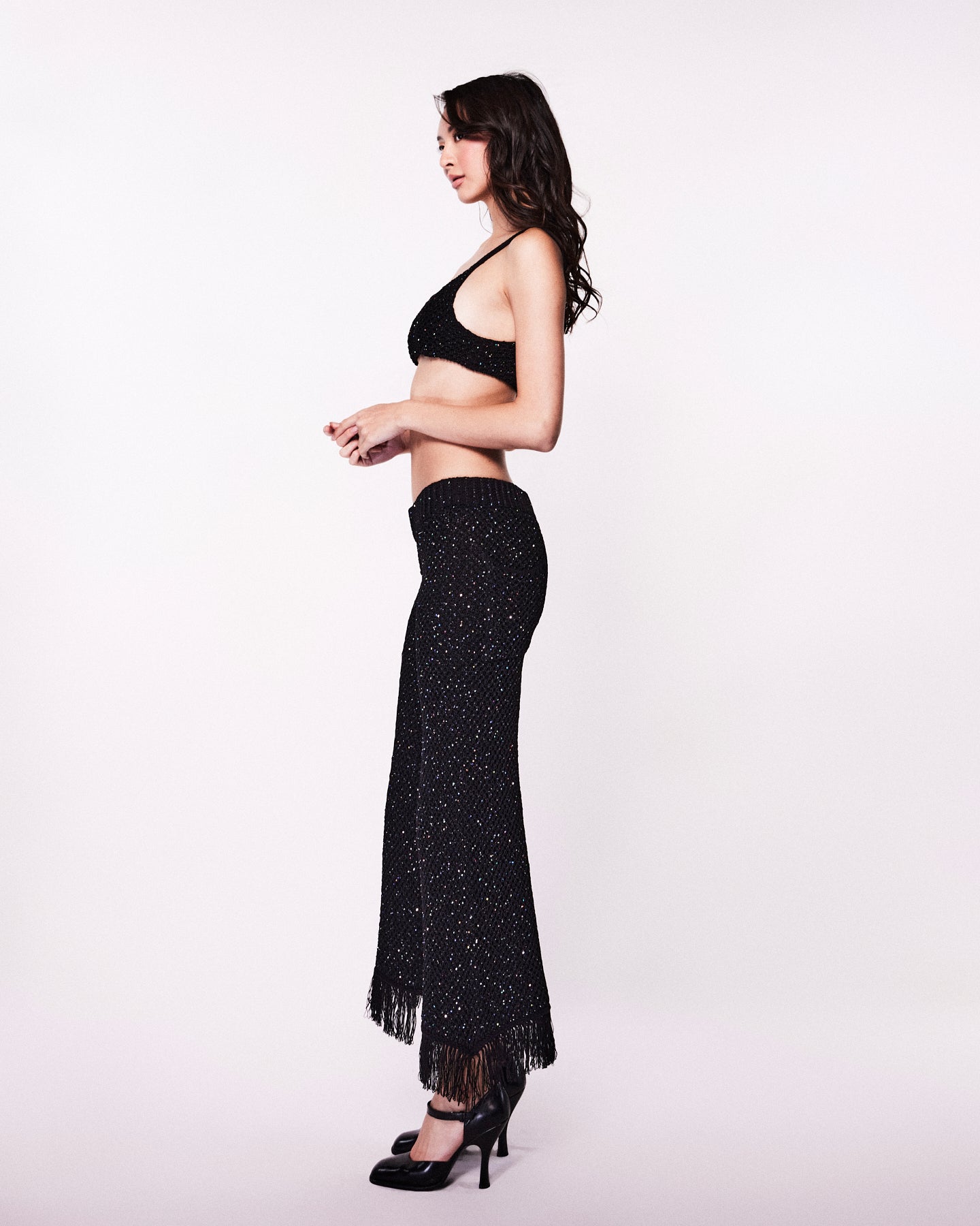 Grace Sequined Pant - Black