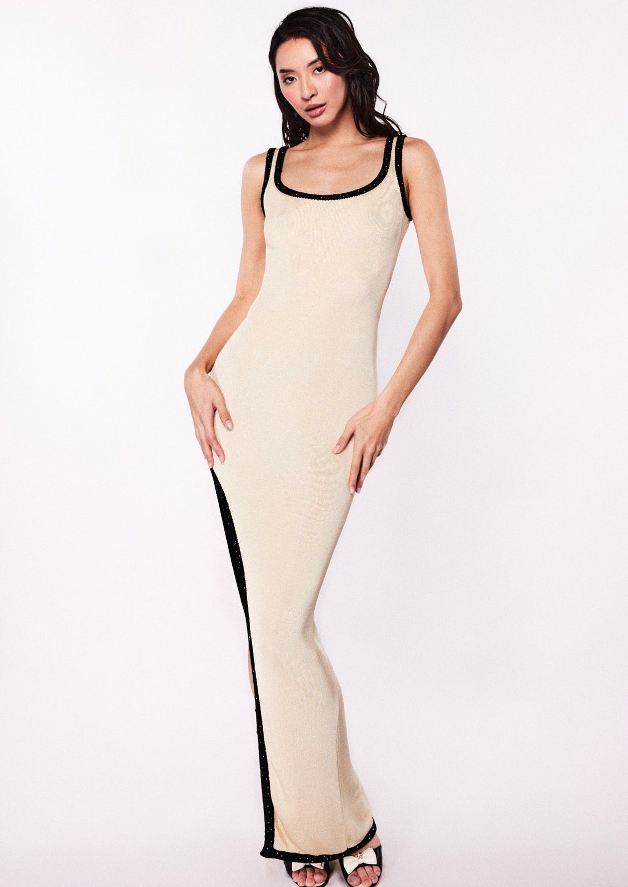 Naomi Split Dress - Champagne