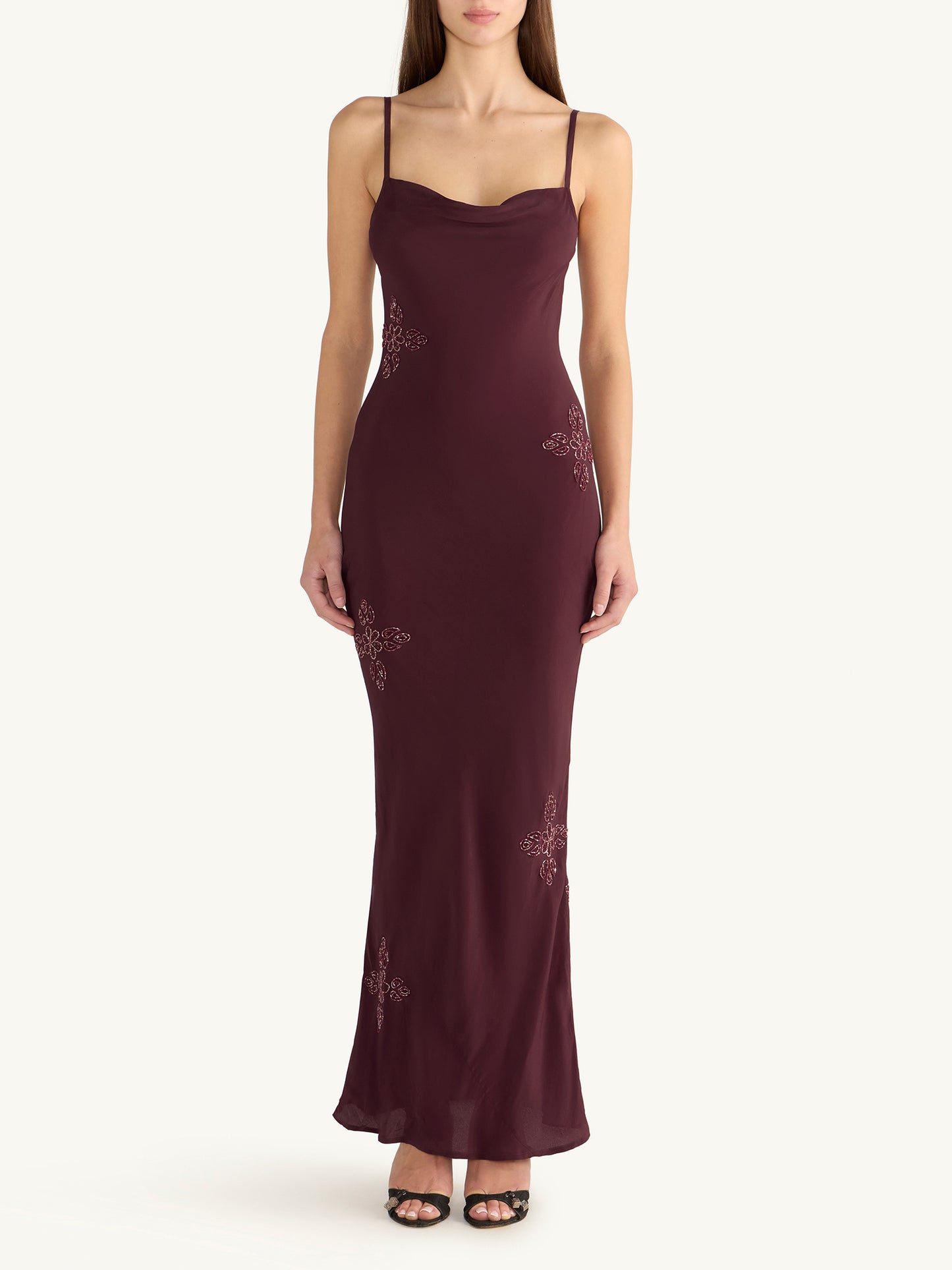 Freja Hand Beaded Dress - Port