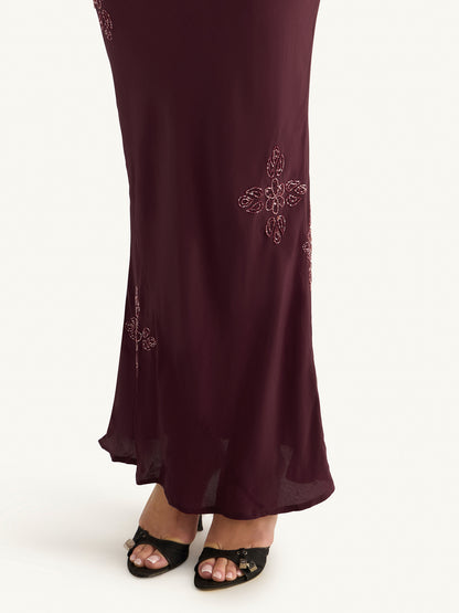 Freja Hand Beaded Dress - Port