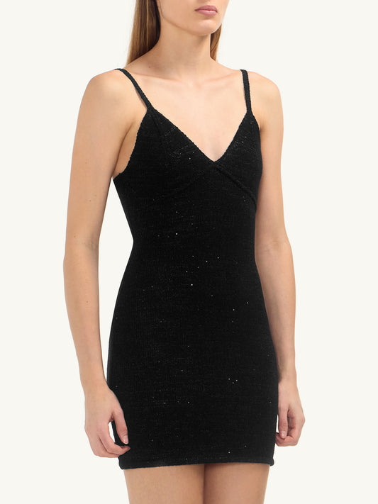 Delilah Mini Dress - Black Sequin