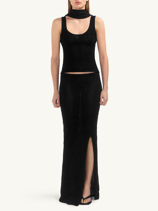 Ana Top - Black Sequin