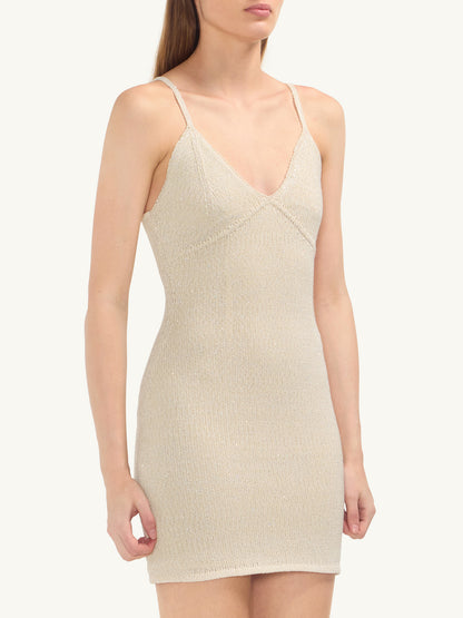 Delilah Mini Dress - Ivory Sequin