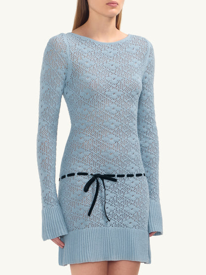 Vivienne Long Sleeve Mini Dress - Light Blue