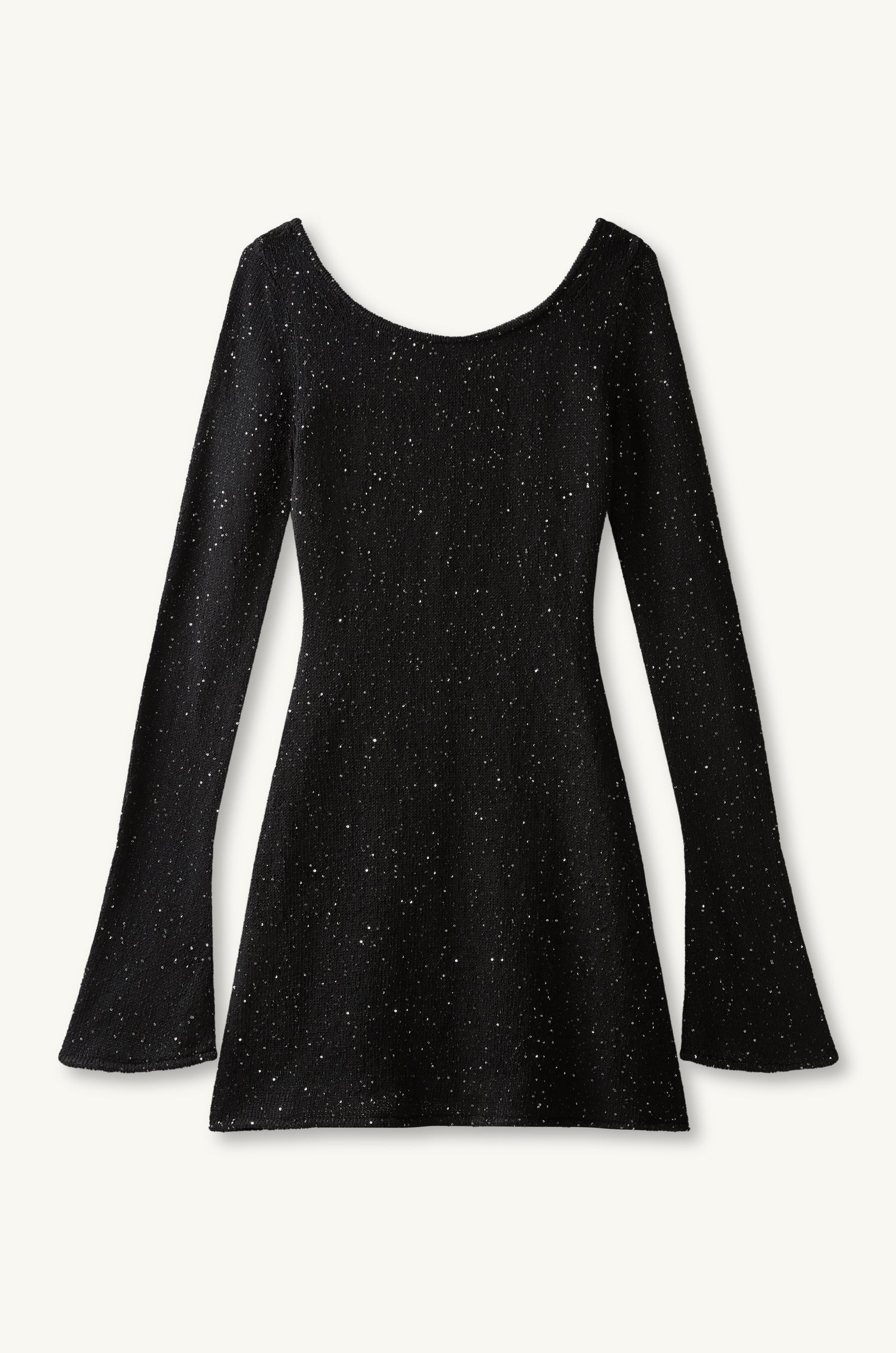 Maya Longsleeve Mini Dress - Black/Silver Sequin L Maya Longsleeve Mini Dress - Black/Silver Sequin L