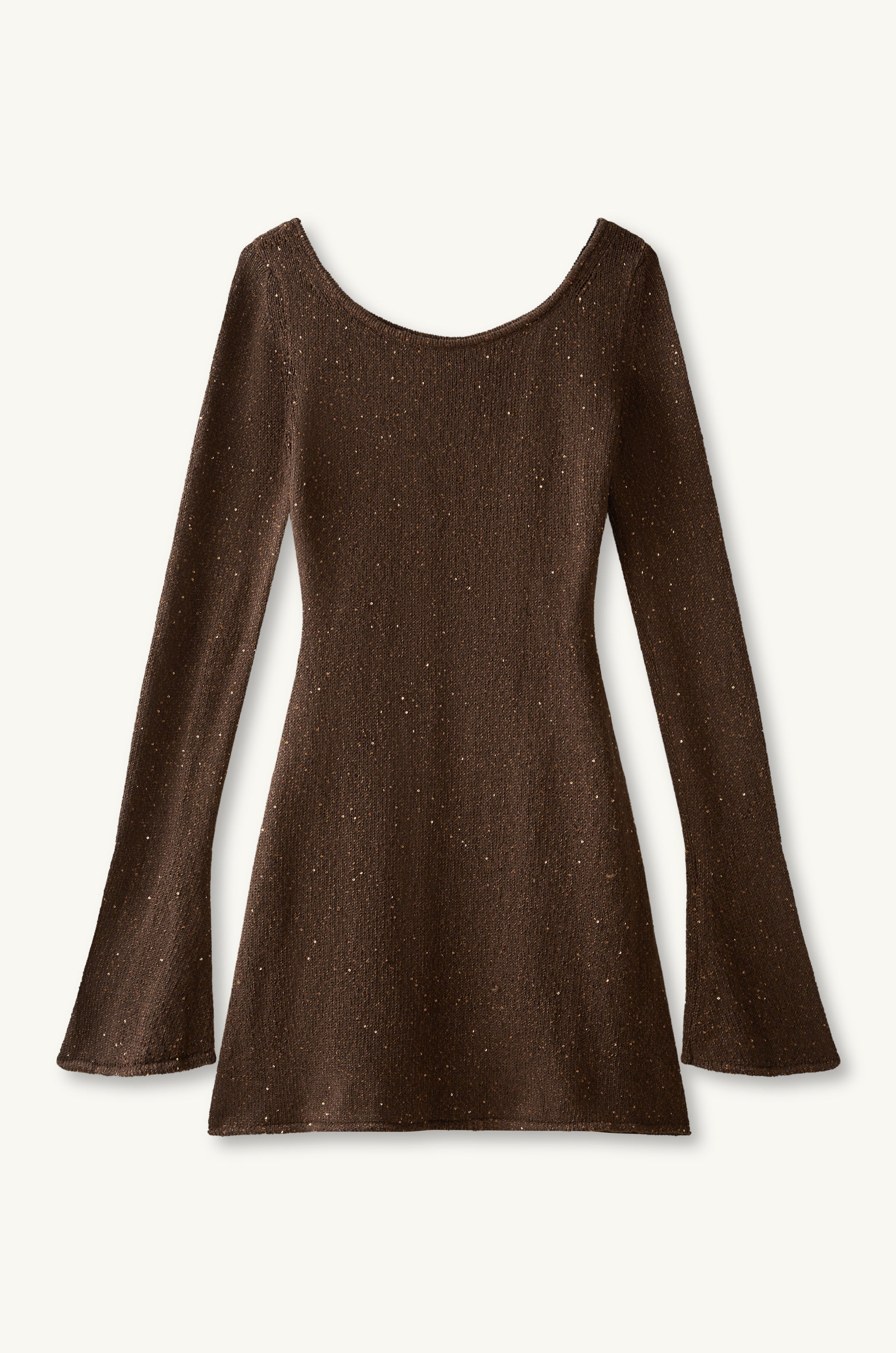 Maya Longsleeve Mini Dress - Dark Chocolate Sequin ASTA RESORT Maya Longsleeve Mini Dress - Dark Chocolate Sequin ASTA RESORT