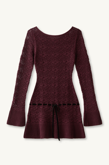 Vivienne Long Sleeve Mini Dress - Port