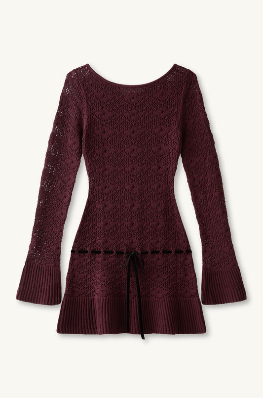 Vivienne Long Sleeve Mini Dress - Port