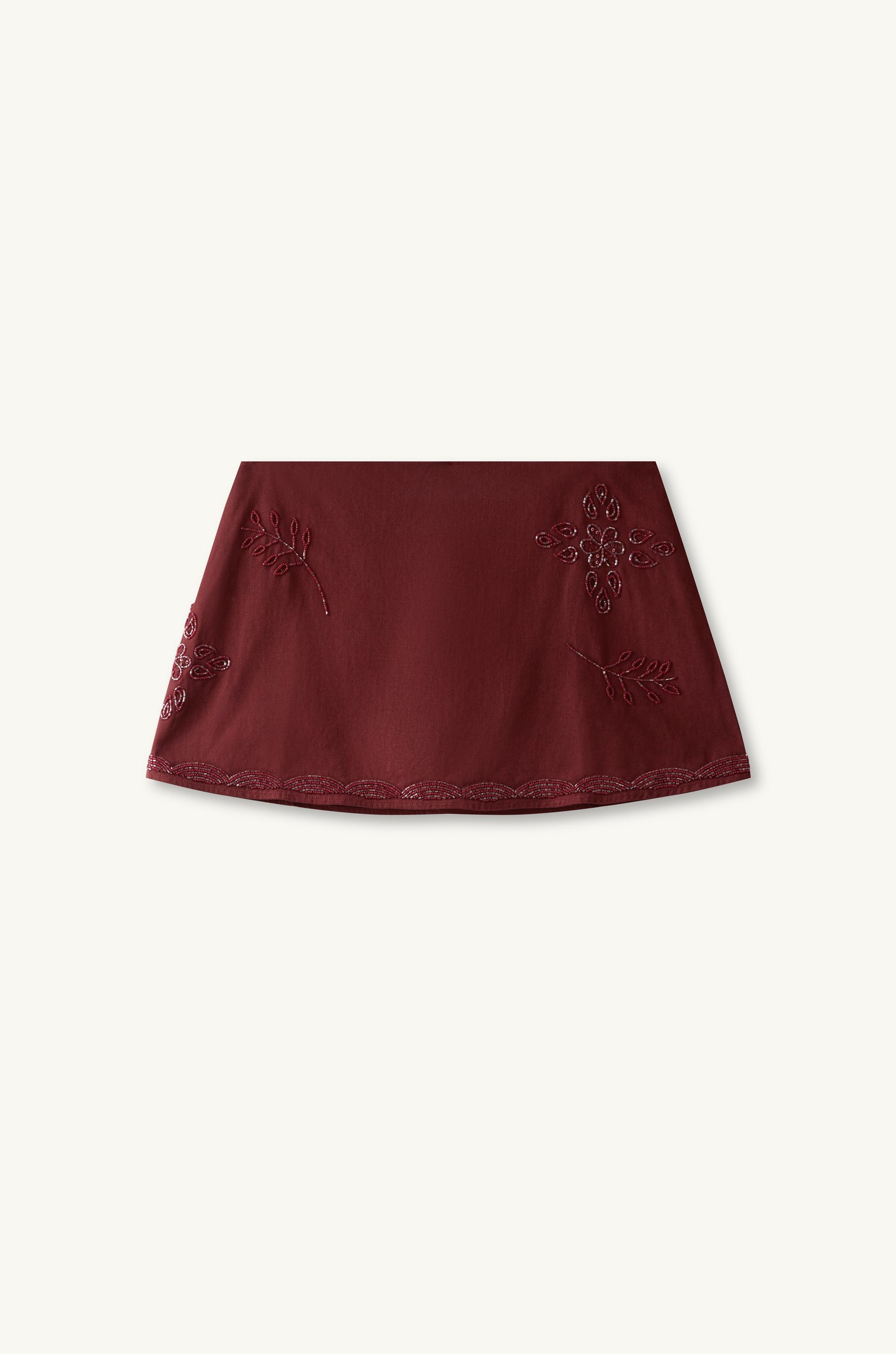 Maja Hand Beaded Mini Skirt - Port