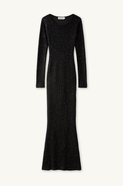 Natalia Longsleeve Dress - Black/Silver Sequin