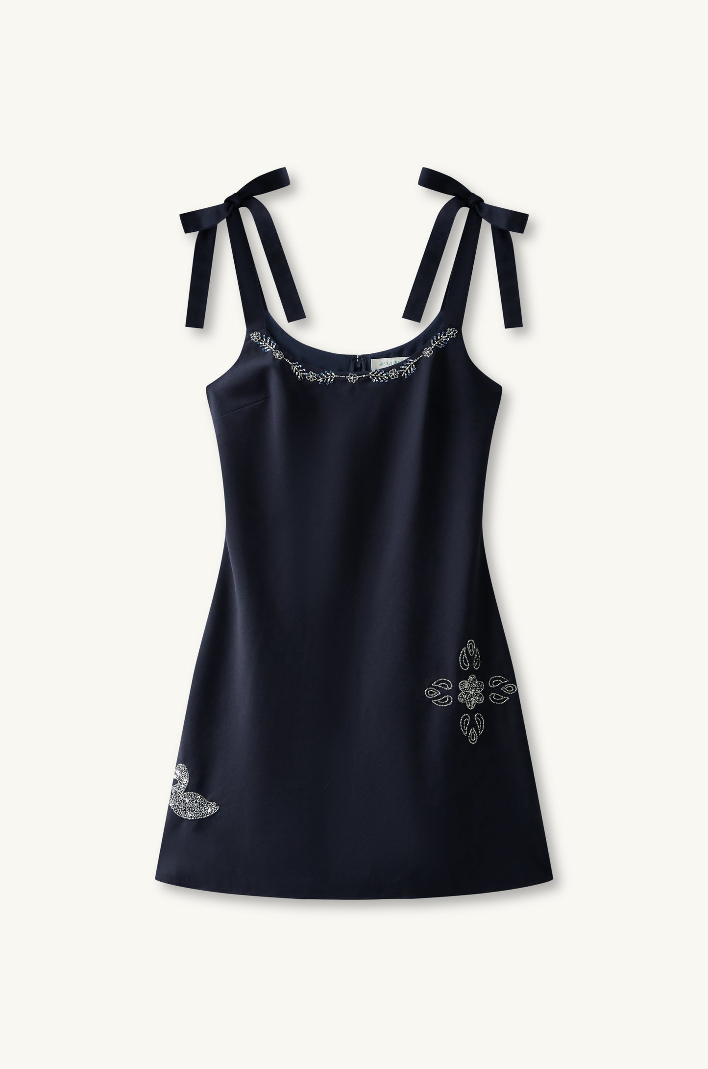 Luna Hand Beaded Mini Dress - Navy